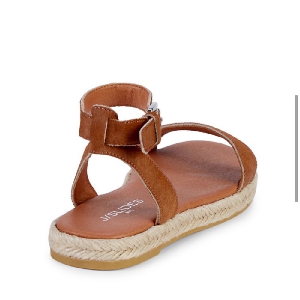 NWT J/SLIDES ROSIE Tan Pony Hair Leather Sandal - Picture 5 of 16